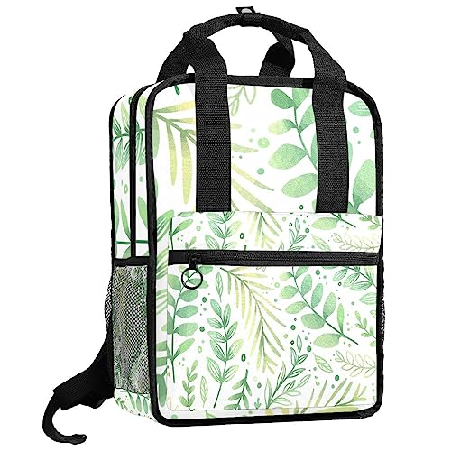 Sac à dos garçons motif feuilles vertes multicolore léger