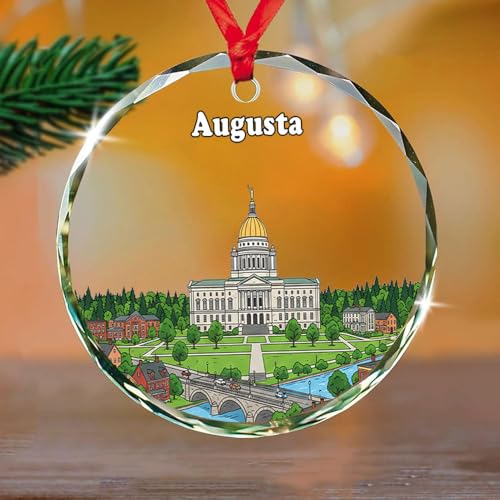Augusta USA Christmas Ornament, City Skyline Travel Souvenir, Holiday Tree Decoration, Vacation Memory Keepsake 2025, Gift for Travelers PwWoJD