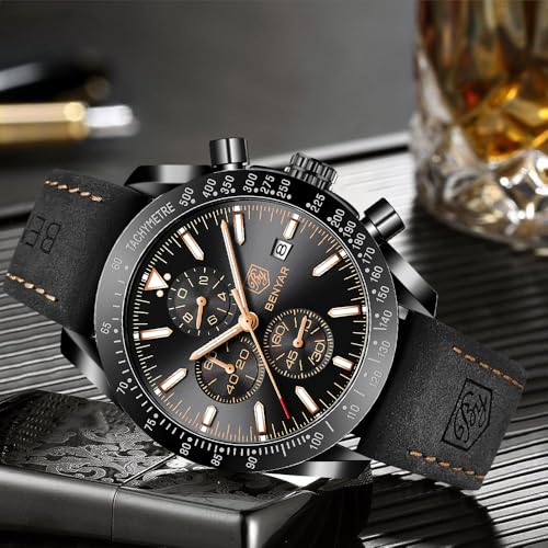 Image of BENYAR Mens Watch Chronograph Analog Quartz Movement Quartz Movement Sports Watch 30M Waterproof with Analog Date Watch Men Retro Street Style Men's Watch