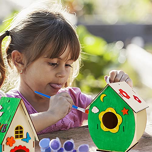 Lifynste 3 Pack Bird Houses For Outside, Diy Bird House Wind Chime Kit, Bird House Kits For Children To Build, Wooden Bird Houses To Paint, Wooden Craft Kits For Kids Girls Boys Toddlers #TOP3