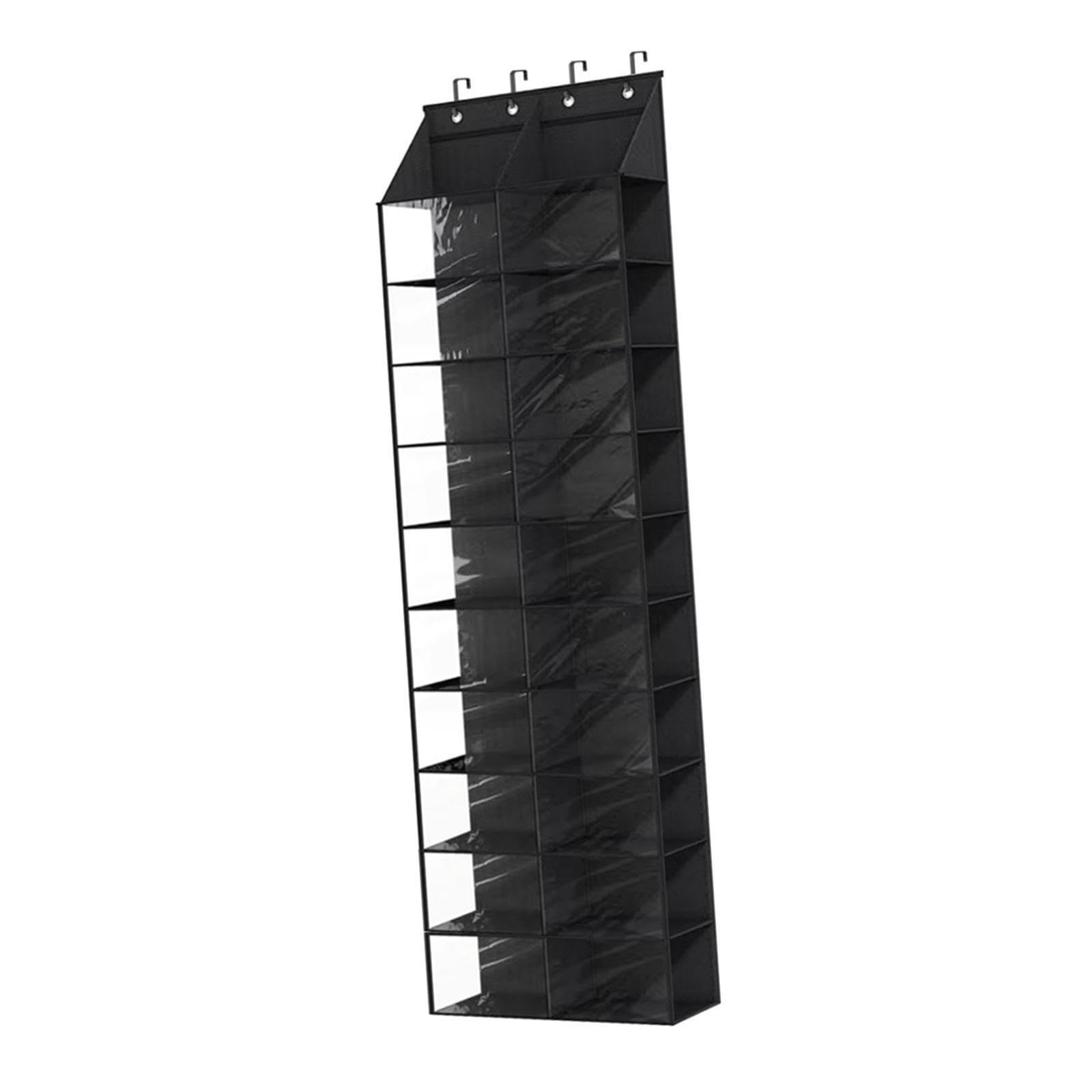 TWISAXC Comprehensive Storage Solution With 10 Shelf Hanging Shoe Organizer Shoe Rack For Efficient Usage Of Space Over Door Storage Hanging Shelve Black