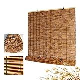 Bamboo Shades for Patio 34x60in 45x60in 64x60in Cordless Bamboo Blinds Outdoor Bamboo Roll Up Shades