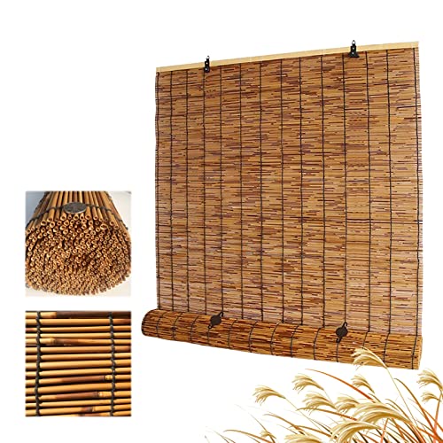 Bamboo Shades For Patio 34X60In 45X60In 64X60In Cordless Bamboo Blinds Outdoor Bamboo Roll Up Shades Vertical Rise And Fall Indoor Protective Curtains Roller Shades For Windows (Size : 60 (W) X 60 (H #TOP6