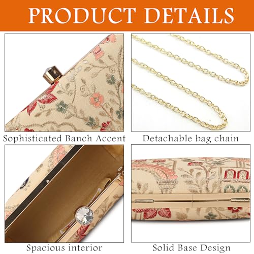 Image of LONGING TO BUY Hand Crafted Designer Box Clutch - Zari Embroidery For Women