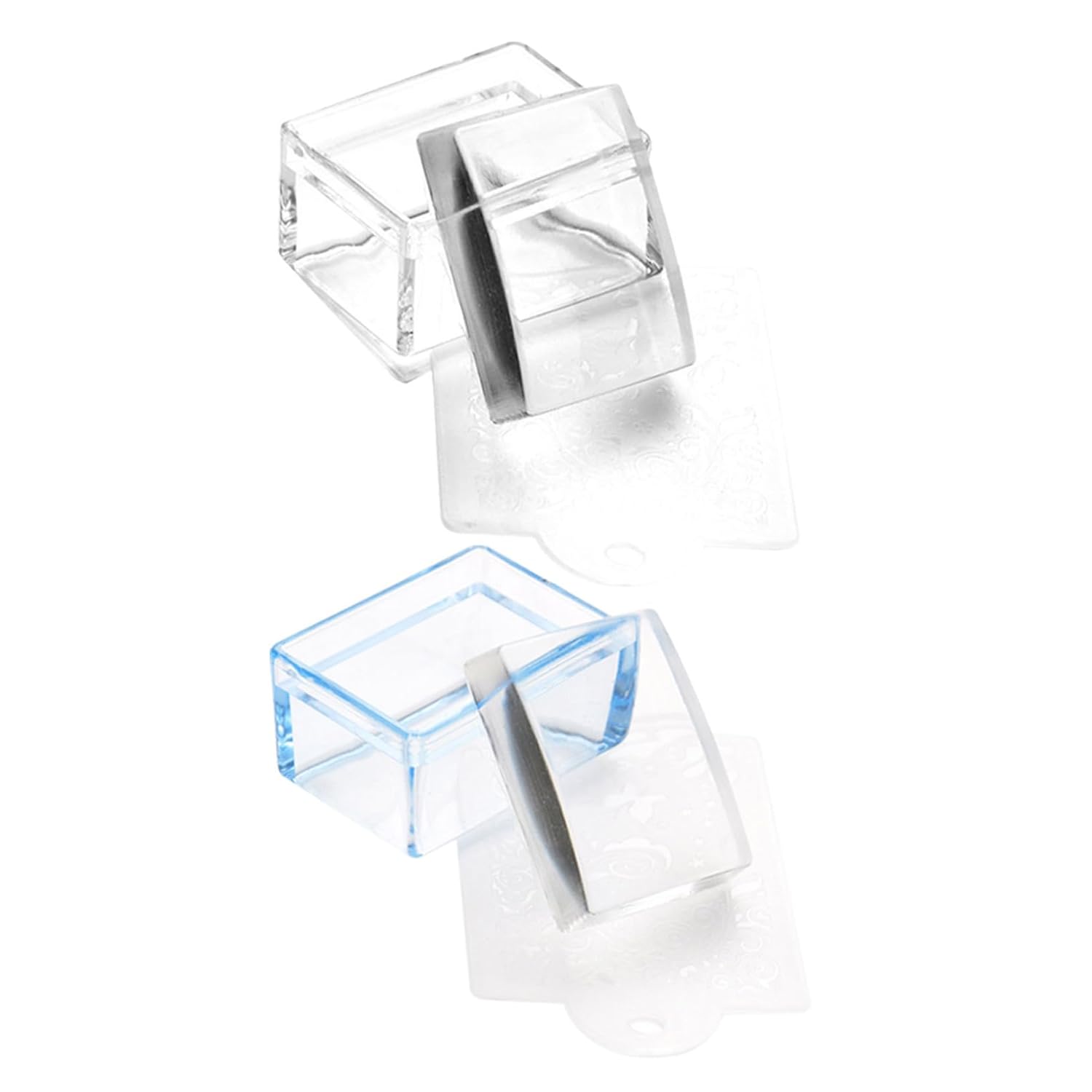 Outanaya 2pcs Nail Art Stamping Tool Square Manicure Stamper for Home Diy Nail Art Design