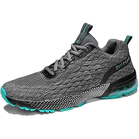 Men's Trainers Road Running Shoes Casual Sports Sneakers Non-Slip Walking Shoes Tennis Athletic Gym Shoes Fitness Jogging Shoe (9,Gray) Cover