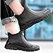 SPKFHD Men's fashionable rain boots - short-topped waterproof and slip-resistant boots - suitable for outdoor use or daily wear (Black,14)
