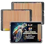 H & B Pastel Colouring Pencils, 48-Count in Tin - Professional Artist Pencils for Adults & Kids,Vibrant for Sketching,Blending, Colouring Books, Wet or Dry Drawing & Illustration