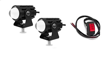 Universal Dual Color LED Fog Light for Bike (White & Yellow) with ON/OFF Switch | 4500 lm Brightness, 3600K Color Temperature, 36W Waterproof Auxiliary Driving Light for Motorcycle & Car