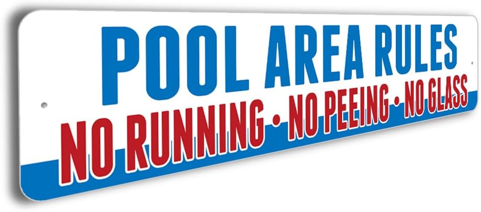 Pool Area Rules Sign - 6 x 24