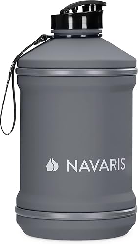 Miniatura 7 de Navaris Botella de agua de medio galón, jarra de bebida de 74 onzas para gimnasio, deportes al aire libre, fitness, senderismo, camping, hogar,