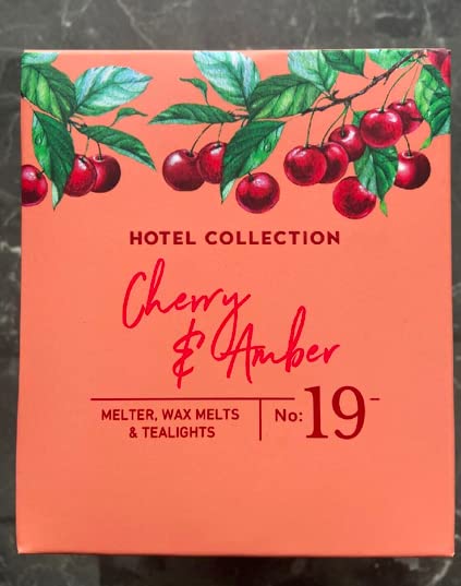 Aldi Hotel Collection Melter, Wax Melts & Tealights Burner Set (Cherry and Amber No 19)
