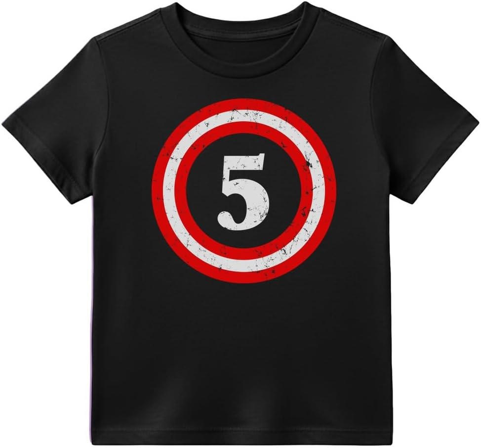 Captain 5th Birthday Shirt Gift for Five Years Old Youth Kids T-Shirt X-Small Black