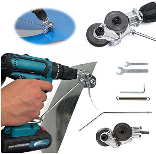 Electric Drill Shears Attachment Cutter Nibbler, Metal Nibbler Drill Attachment, Electric Drill Hinge Jig Drill Guide Set (Metal)