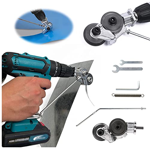 Electric Drill Shears Attachment Cutter Nibbler, Metal Nibbler Drill Attachment, Electric Drill Hinge Jig Drill Guide Set (Metal) #TOP8