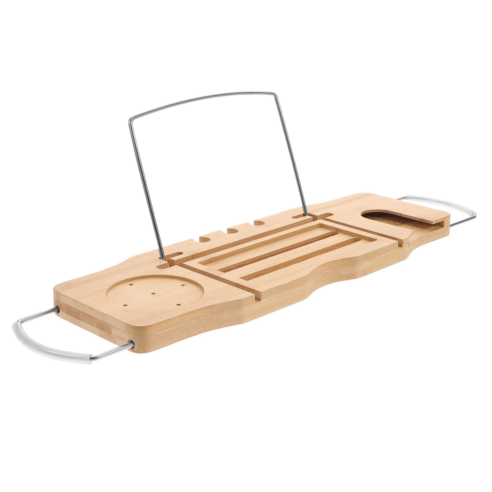 ABOOFAN Adjustable Bathtub Tray Non Slip Bath Storage Holder for Luxury Relaxation Fits Freestanding Tubs Holds Wine Tablet Book More Bath Accessory for