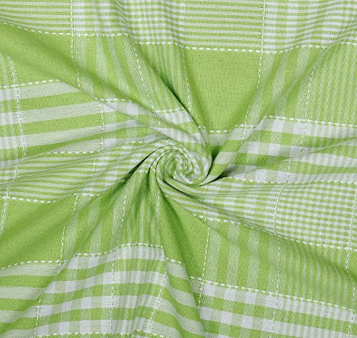 Image of AIRWILL, 200GSM Handloom Cotton Double Bedsheet with 2 Pillow Covers (Track Dobby Green)