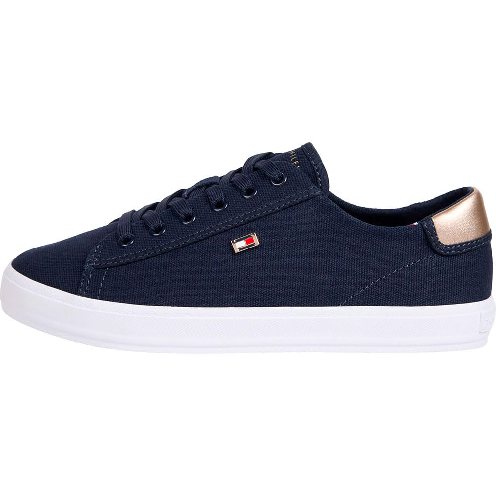 Tommy Hilfiger Damen Vulcanized Sneaker Canvas Lace Up Elegant, Blau (Space Blue), 38