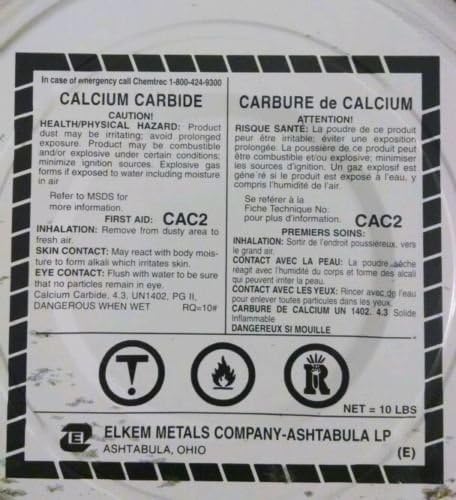 Calcium carbide, (granulated), 1 pound- Elkem metals