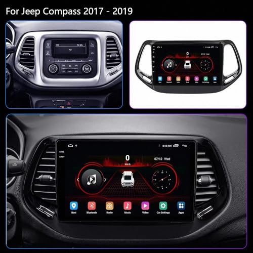 Radio de coche Android Auto para Jeep Compass con pantalla táctil 7