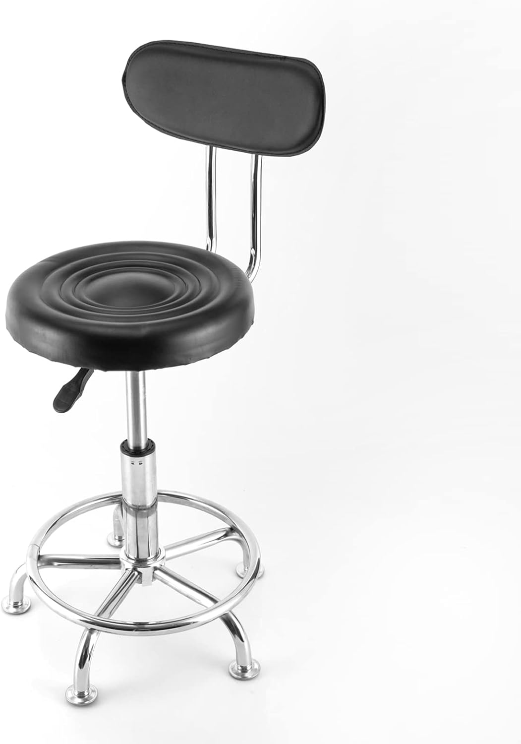 Rolling Stool Salon Chair 360° Swivel Salon Stool with Wheels for Barber Massage Tattoo Manicure Spa Studio Work Office Beauty Chair Height Adjustable with Hydraulic Lift 42cm - 54cm (Black)