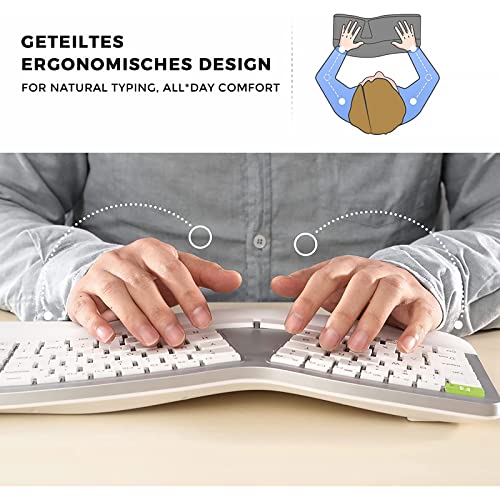 Seenda Ergonomische Kabellose Tastatur mit 2.4G Funktechnologie