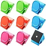 8Pack Magnetic Metal Clips Refrigerator Whiteboard Wall Fridge Magnetic Memo Note Clips Magnets Metal Clip
