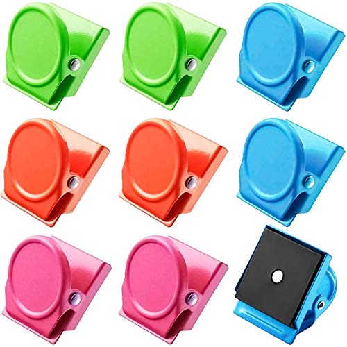 8Pack Magnetic Metal Clips Refrigerator Whiteboard Wall Fridge Magnetic Memo Note Clips Magnets Metal Clip