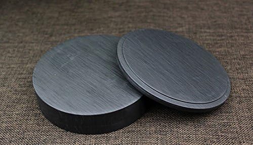 Easyou She Yan Taiji Ink Stone Chinese Calligraphy Round Inkstone Bagua Natural Stone Wavy with Cover 5"