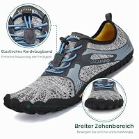 SAGUARO Barfußschuhe Herren Barfuss Schuhe Damen Barfussschuhe Outdoor Zehenschuhe Atmungsaktiv Traillaufschuhe mit Zero-Drop Solhe, Fast Ⅰ - Barfußschuhe Grau, Gr.44 EU – Ansicht 2