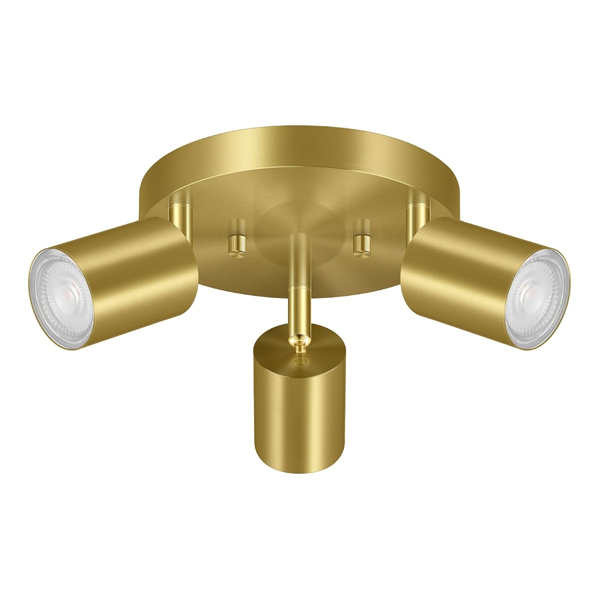 Bricosmocon 3-Light Gold Track Lighting Fixture, Adjustable Metal Ceiling