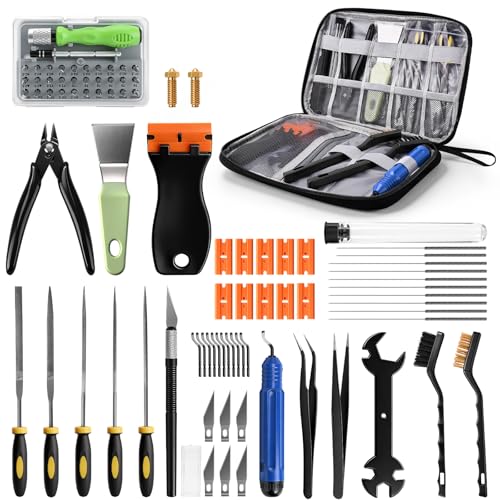 Wiseten 3D Drucker Tool Kit, Modell-Nachbearbeitung 3D Drucker Werkzeug Kit, Düsenreinigungsset, Abschluss, Entgratungs, Entfernungswerkzeuge, Reinigungsnadeln, Zubehör Set für alle 3D Drucker