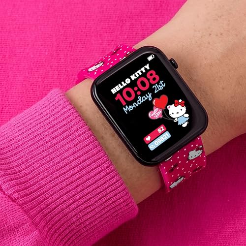 Reloj interactivo Hello Kitty infantil con correa estampada rosa 3