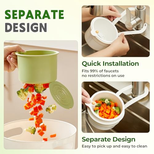 Colador para fregadero de cocina con cesta y diseño autolimpiante miniatura 4