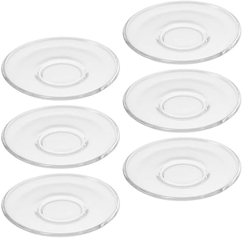 Hemoton Platillo de cristal transparente, platillo redondo para plantas, plato de refrigerio de vidrio transparente, plato decorativo para