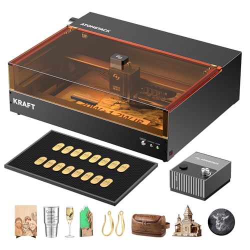 ATOMSTACK Kraft 20W Dual Laser Engraving Machine 1.2W 1064 Laser, 600mm/s Engraving Speed, ''19.6'x12.6'' Laser Cutting Machine, Laser Engraver for Wood, Metal and Acrylic