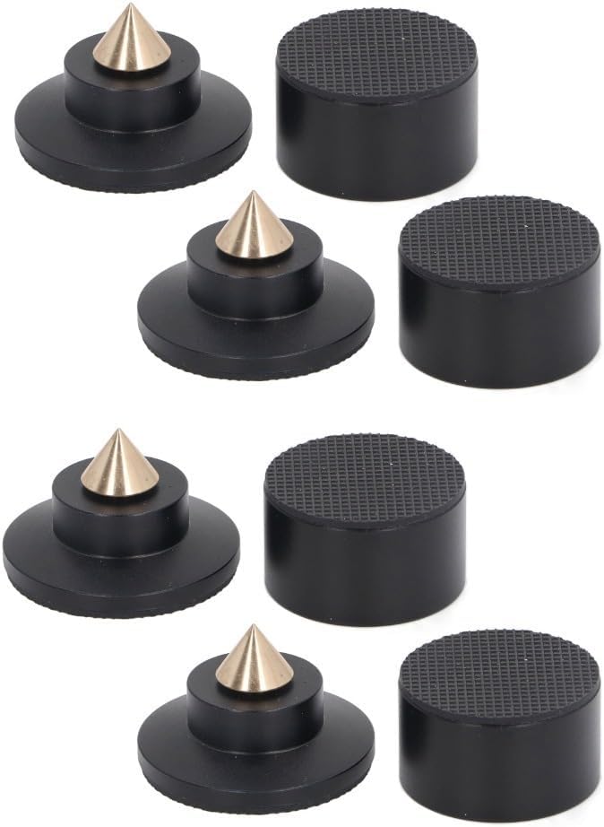 4 Sets Metal Speaker Isolation Stand Feet Pad Vibration Dampening Feet Antislip Base Noise Reduction Shockproof Turntable Setup
