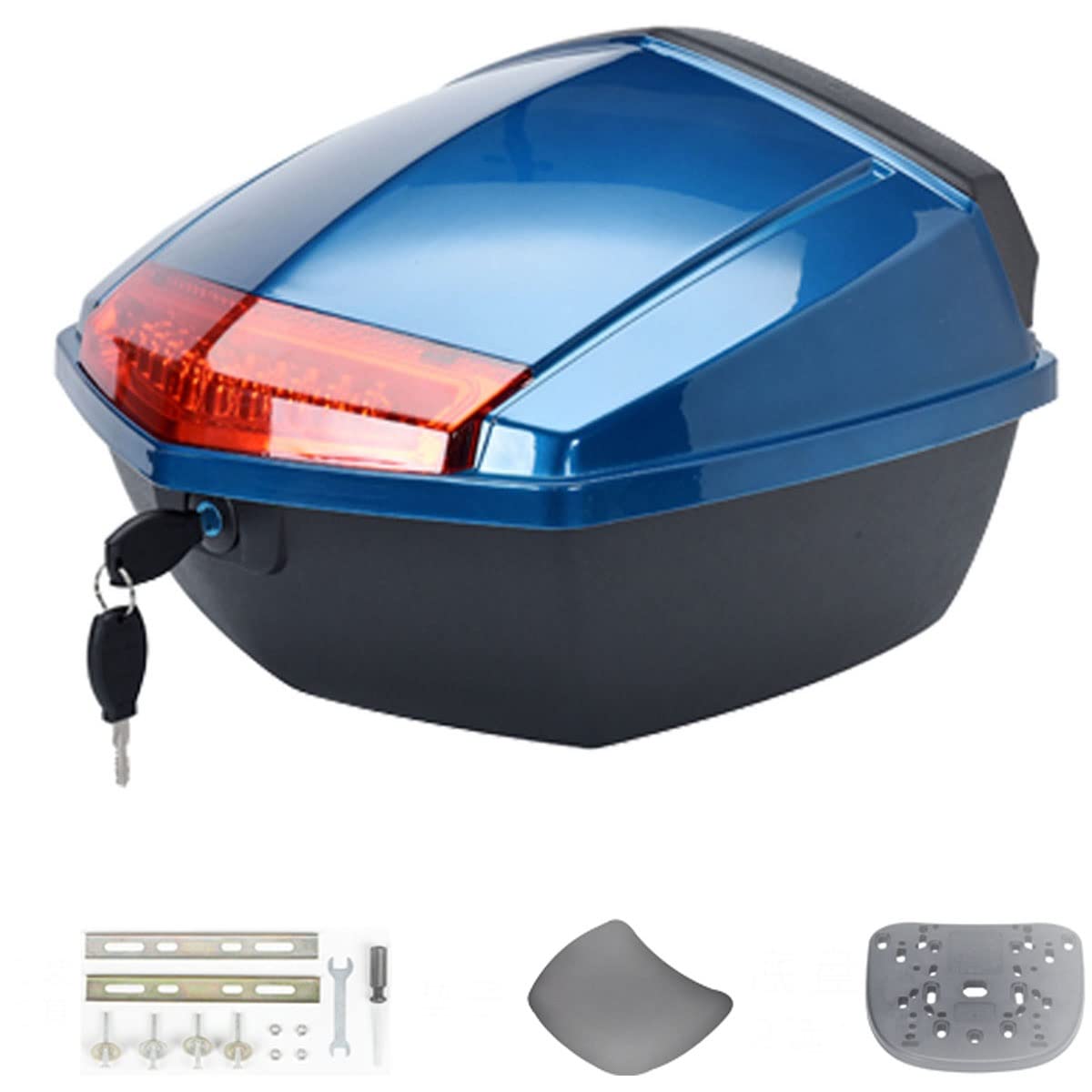 Top Case Moto，Top Case Scooter， Coffre de Rangement Universel pour Bagages, Coffre supérieur 36 L avec matériel de Montage pour Scooter/cyclomoteur (Couleur : b