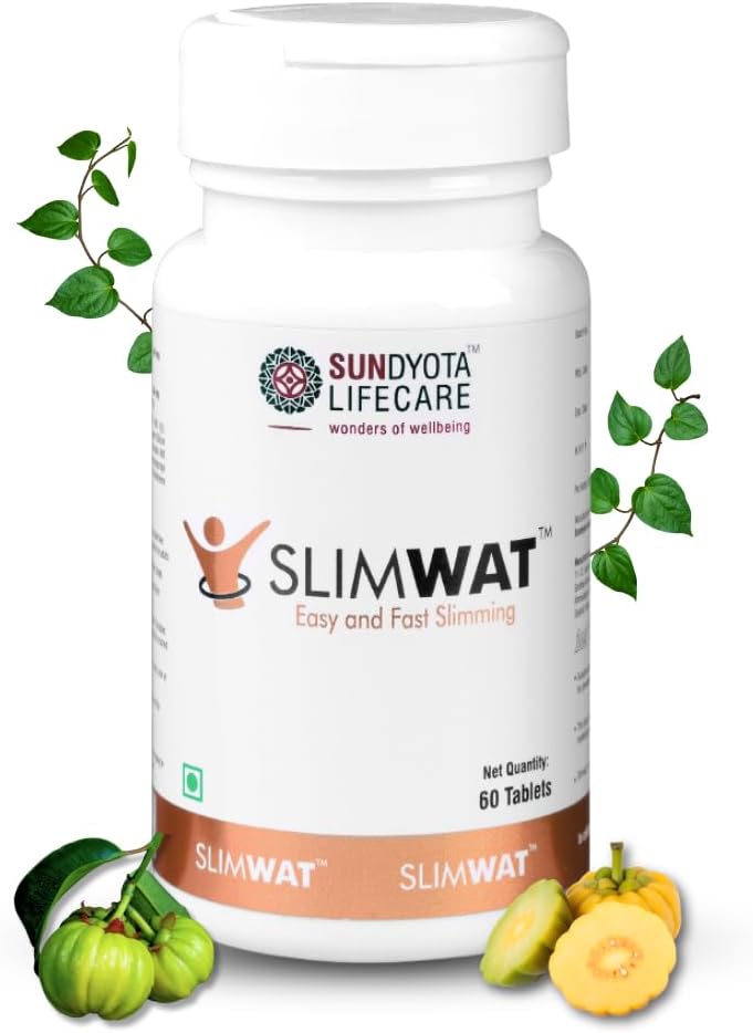 Sundyota Lifecare SLIMWAT - Natural Weight Management Supplement with Lowat & Merastin – For Men & Women - 60 Veg Tablets
