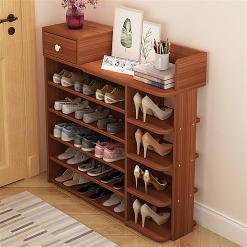 Armoire à chaussures grande capacité avec support moderne et tabouret - 5