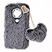 Custodia Peluche per Huawei Mate 10 Lite Carino Morbido Peloso Ciondolo Love Inverno Soffice Caldo Hairball Cover Protettiva Fluffy Cover Bambine Copertura Caso per Huawei Mate 10 Lite ,Nero