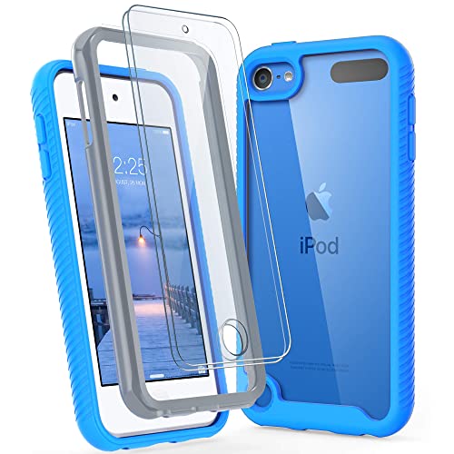 Ulak Case Compatible With Ipod Touch 7Th/6Th/5Th Generation With 2Pcs Hd Screen Protector, Shockproof Tpu Bumper 2 In 1 Rugged Back Cover For Ipod Touch 7 6 5, Clear #TOP18