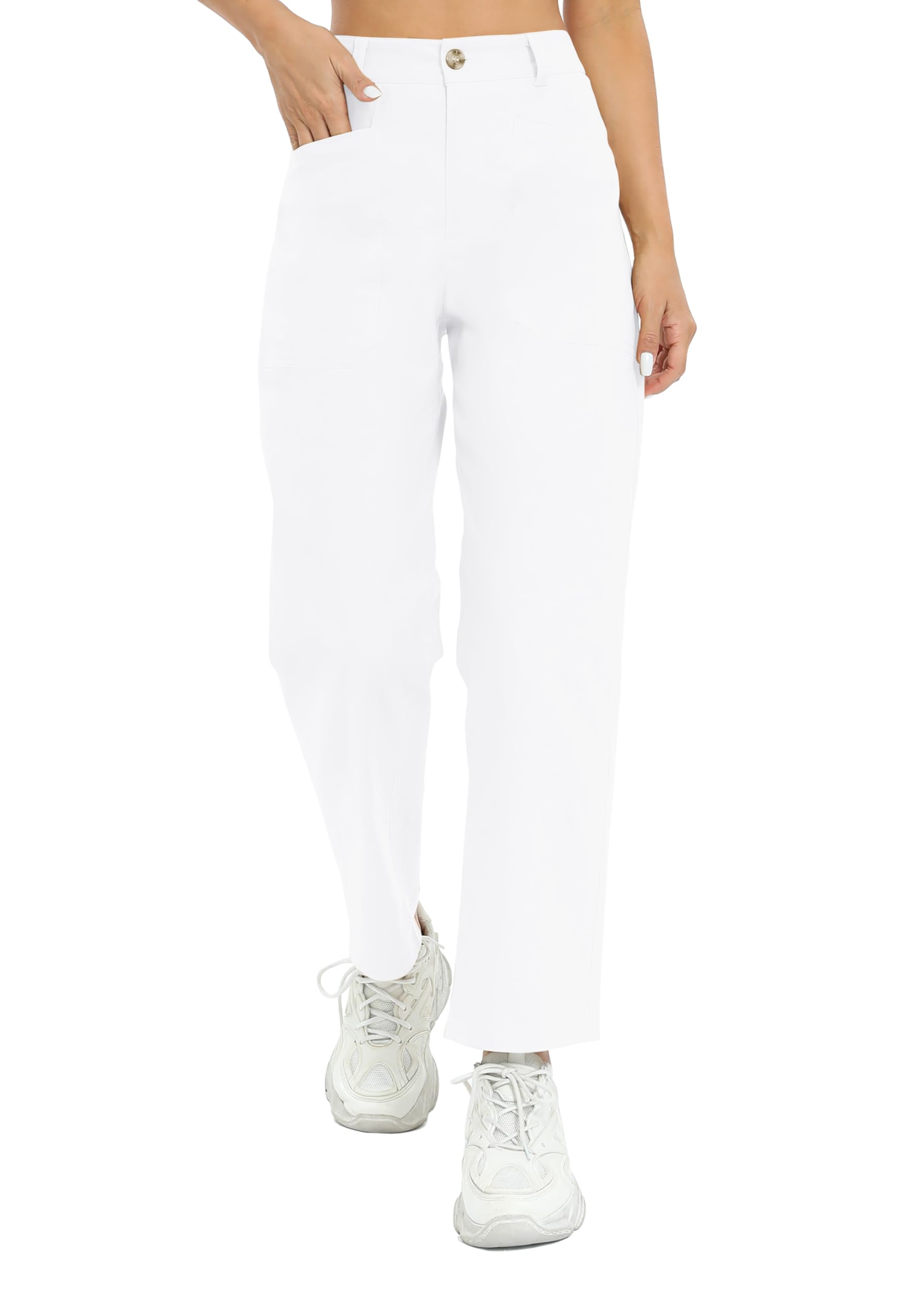 Urban CoCo Womens High Waist Relaxed Fit Work Pants Casual Hiking Pants with Pockets