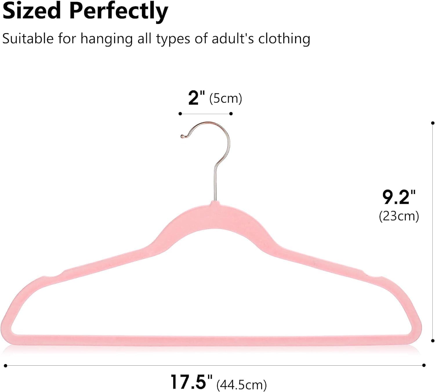 Non-Slip Velvet Hangers - Ultra Thin Space Saving Suit Hanger with 360 Degree Swivel Hook - Strong and Durable Velvet Clothes Hangers - Coat Hangers for a No Hanger Marks (Pink, Pack of 10)