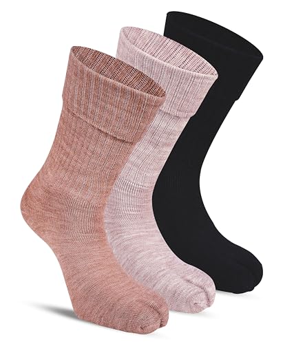 Image of RC. ROYAL CLASS Women Woolen Winter Wear Thermal Thumb Socks, Calf Length Terry Thick Towel Cushioned, Warm & Cozy Thermal Thumb Socks For Women (Pack of 3 Pairs)