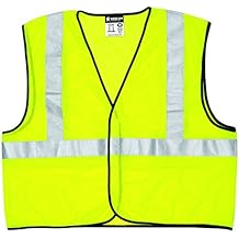 MCR Safety VCL2MLXL Class 2 Polyester Mesh Safety Vest with 2-Inch Silver Stripe, Fluorescent Lime, X-Large
