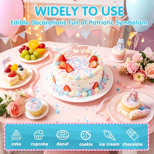 Image of Edible Pastel Sprinkles for Cake Decorating,Pink Blue White Round Confetti,Gender Reveal Sprinkle,Princess Sugar Sprinkle Circular Candy for Cake Baking,Cupcake Cookie Donut Desserts Decorations, Baby Shower Birthday Party Supplies | 130g Pink Blue White Circle Sugar for Baby Shower Baking,Princess Sprinkle,Cupcake Toppers,Birthday Party Dessert Decorations