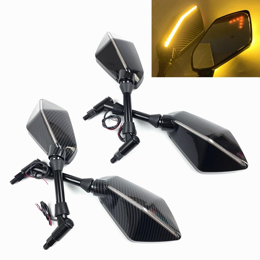 Specchietti per manubrio motocicletta Adatto Per La Luce Degli Specchietti Retrovisori Laterali Posteriori Universali Del Motociclo Per Suzuki Specchietti Retrovisori Moto(10mm Black)