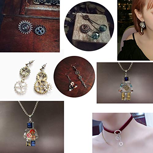 Aokbean 150 Gram Assorted Vintage Mixed Color Metal Gears Steampunk Jewelry Making Resin Charms Cog Watch Wheel (Bronze) #TOP3