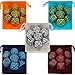 CiaraQ Polyhedral Dice with 5 Pouches, 5 Sets of Retro Dice for MTG DND Board Games, 35 Pieces
